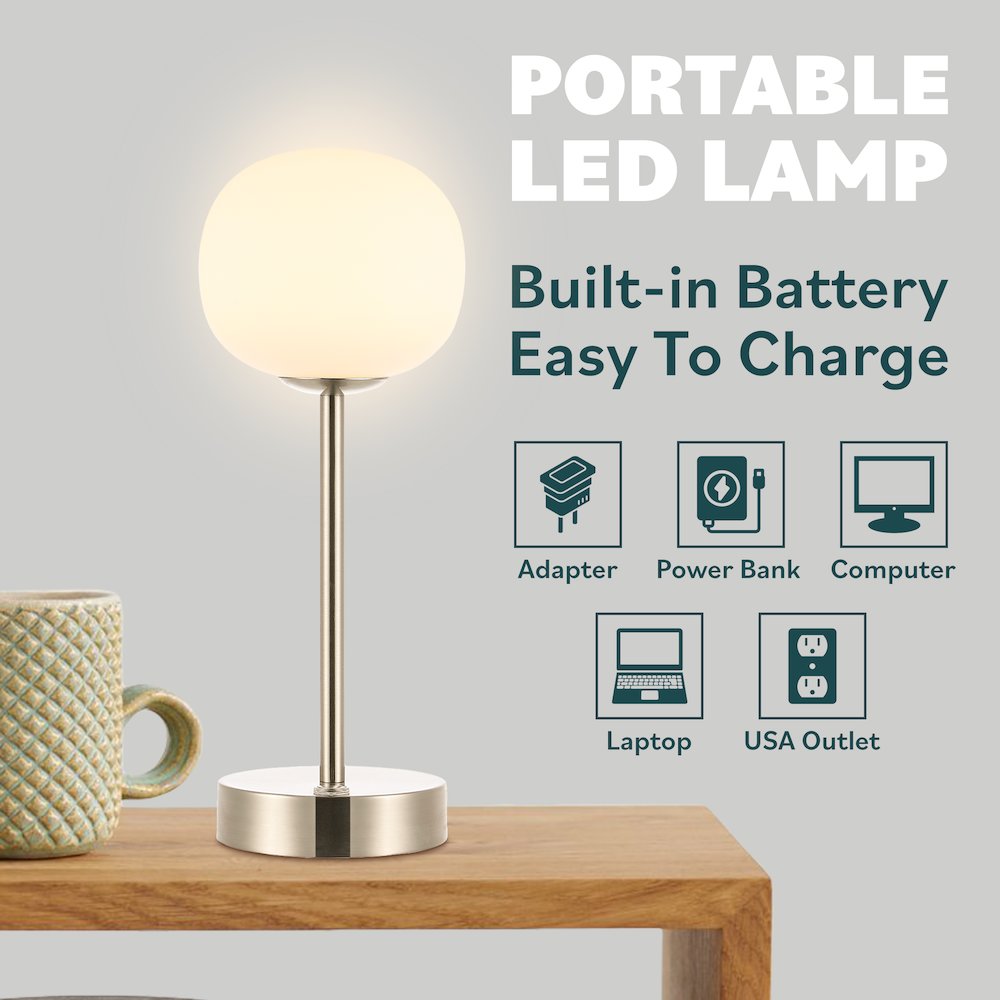 Natalia Modern Minimalist Iron Rechargeable Integrated Led Table Lamp. Picture 5