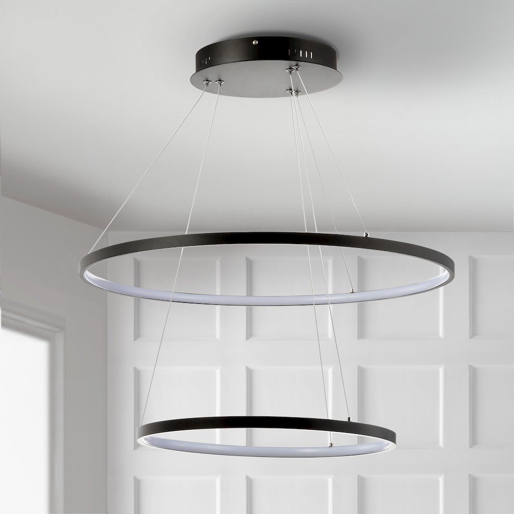 Brice Modern Contemporary Iron Integrated Led Pendant. Picture 10