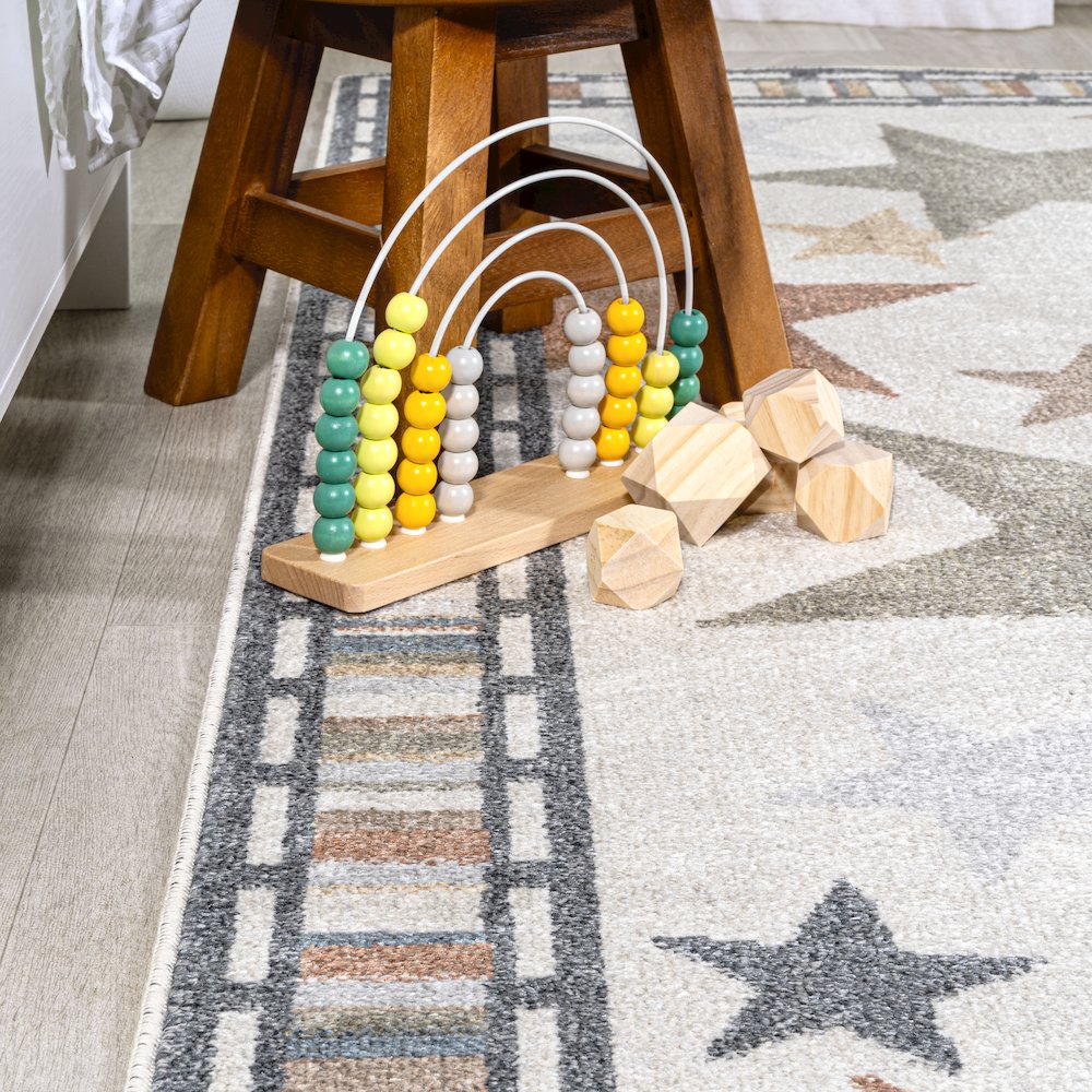 Star Gazer Geometric Machine Washable Area Rug. Picture 8