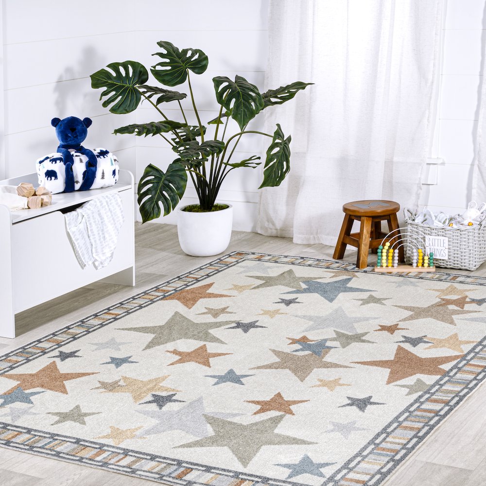 Star Gazer Geometric Machine Washable Area Rug. Picture 5