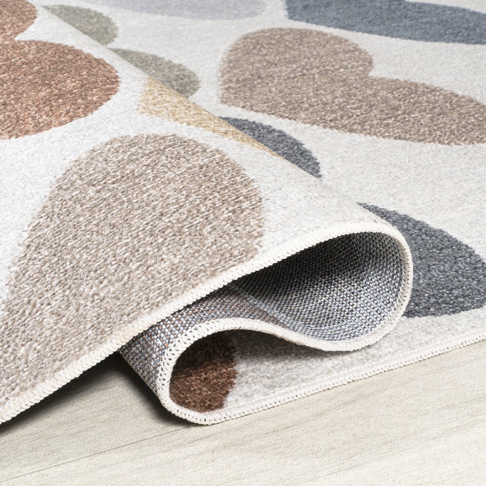 Dila Modern Hearts Geometric Machine Washable Area Rug. Picture 9