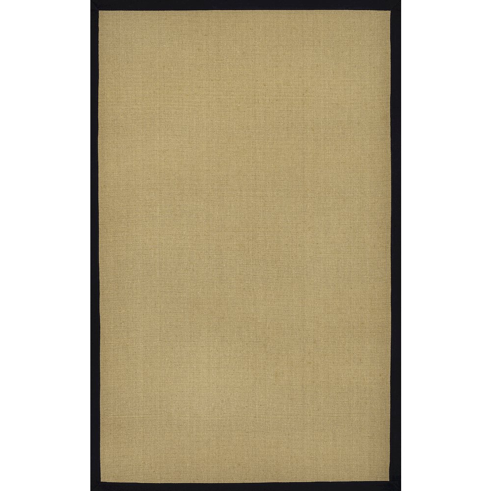Camden Farmhouse Cottage Border Jute Natural/Black 4 ft. x 6 ft. Area Rug. Picture 1