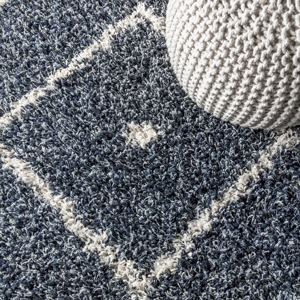 Mercer Shag Plush Tassel Moroccan Diamond Area Rug. Picture 5