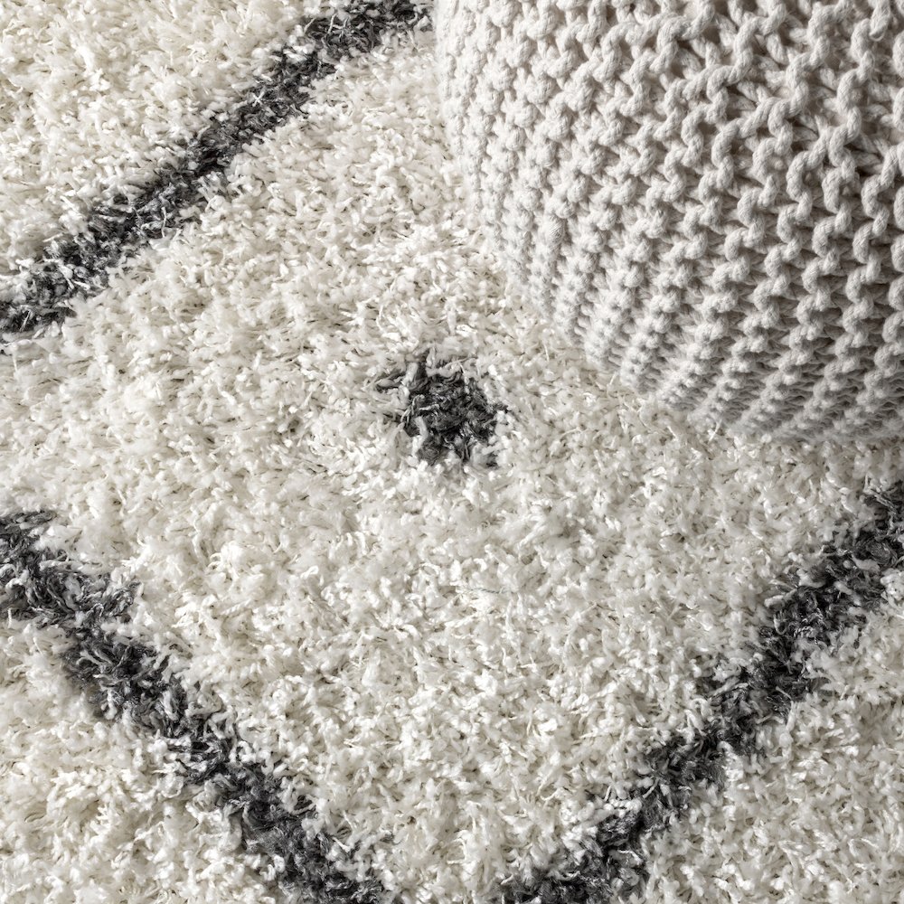 Mercer Shag Plush Tassel Moroccan Diamond Area Rug. Picture 5