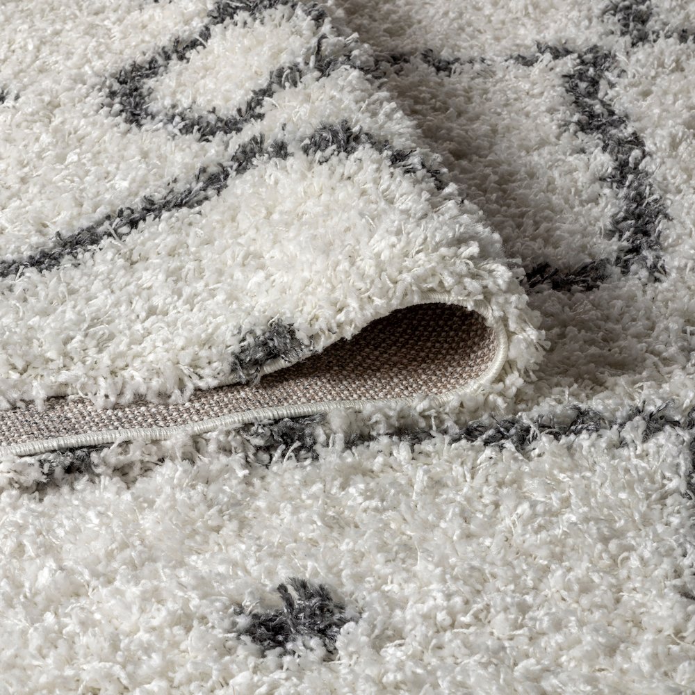 Mercer Shag Plush Tassel Moroccan Diamond Area Rug. Picture 7