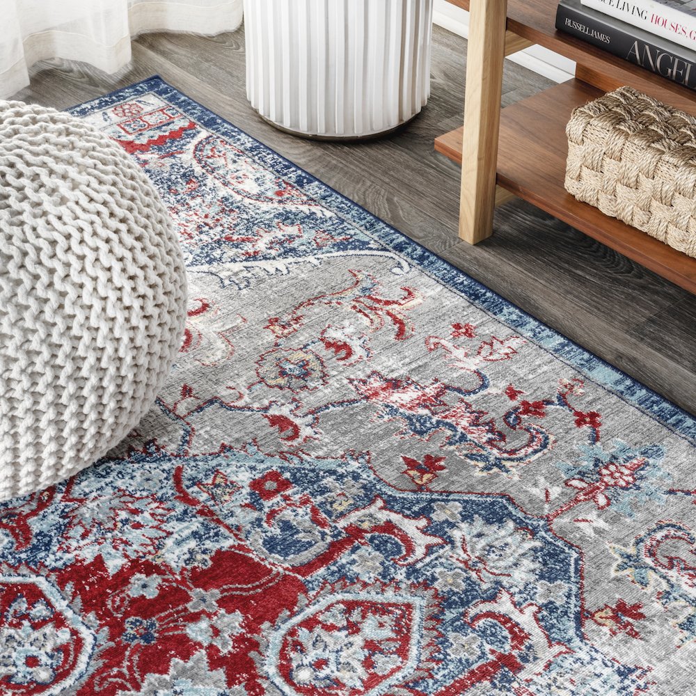 Friv Modern Persian Vintage Medallion Area Rug. Picture 6