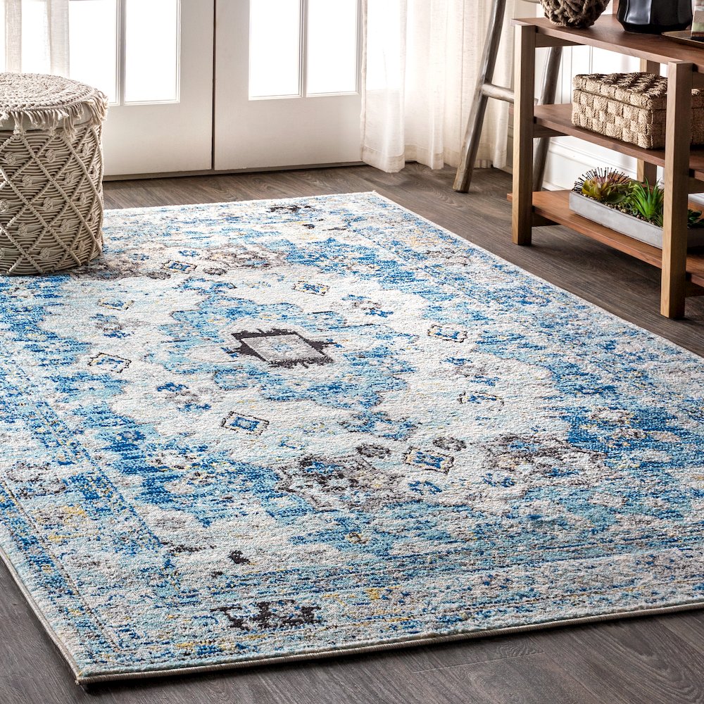 Modern Persian Boho Vintage Medallion Area Rug. Picture 2