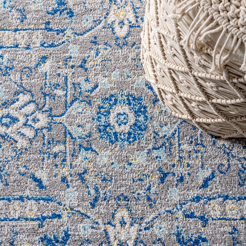 Modern Persian Boho Floral Area Rug. Picture 5