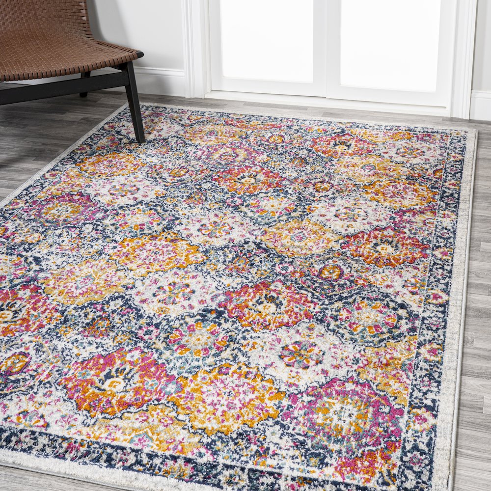 Modern Persian Boho Vintage Trellis Area Rug. Picture 2
