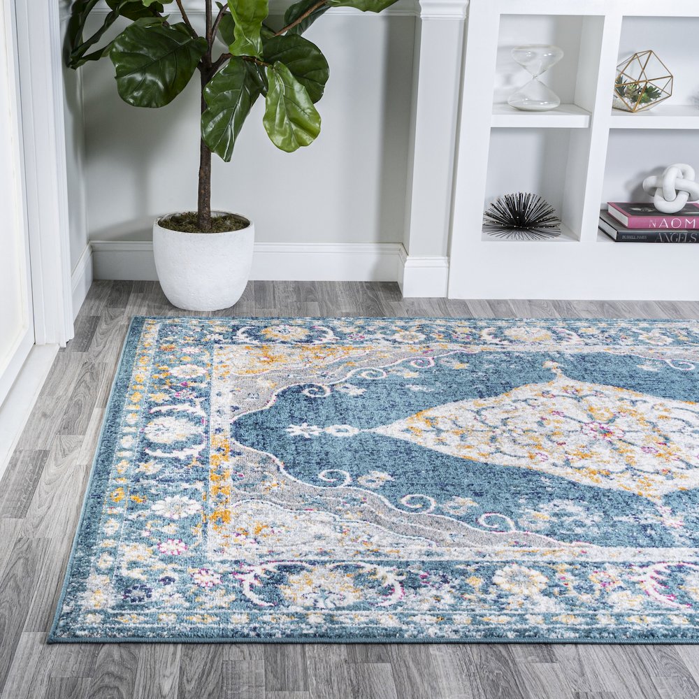 Zelda Bohemian Cottage Medallion Area Rug. Picture 3