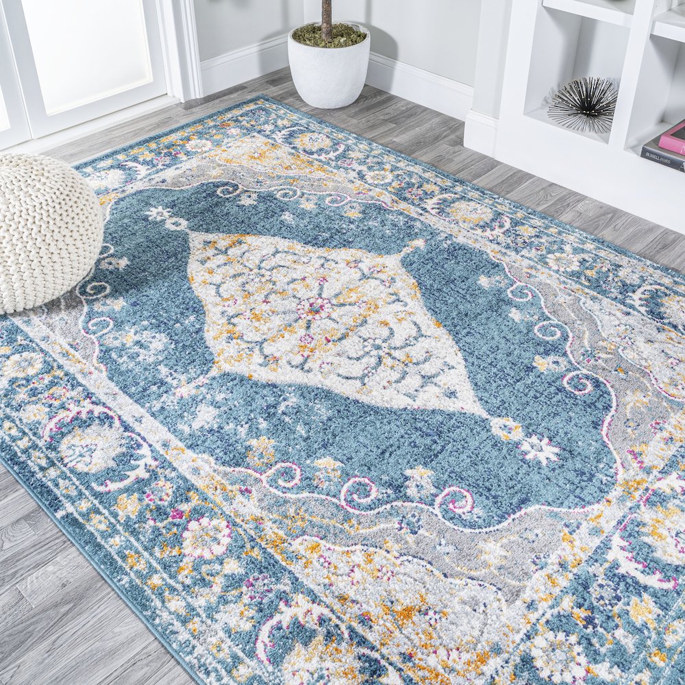 Zelda Bohemian Cottage Medallion Area Rug. Picture 4