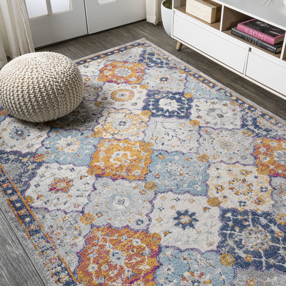 Kirman Bohemian Medallion Area Rug. Picture 4