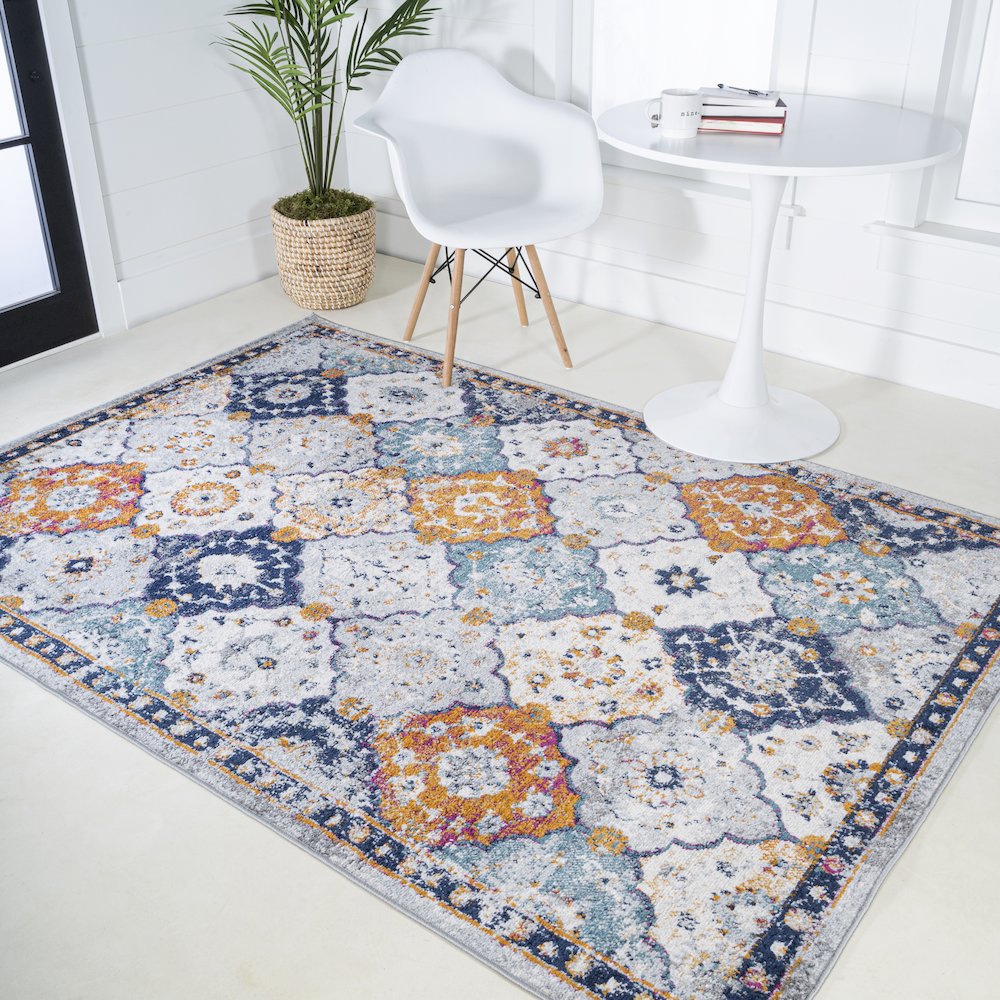Kirman Bohemian Medallion Area Rug. Picture 5