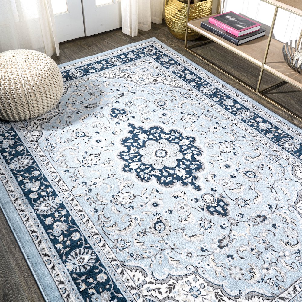 Palmette Modern Persian Floral Area Rug. Picture 4