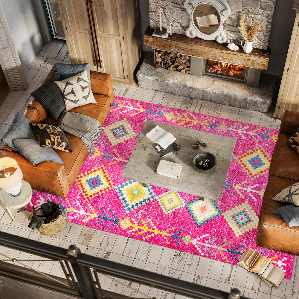 Tribal Love Geometric Area Rug. Picture 5