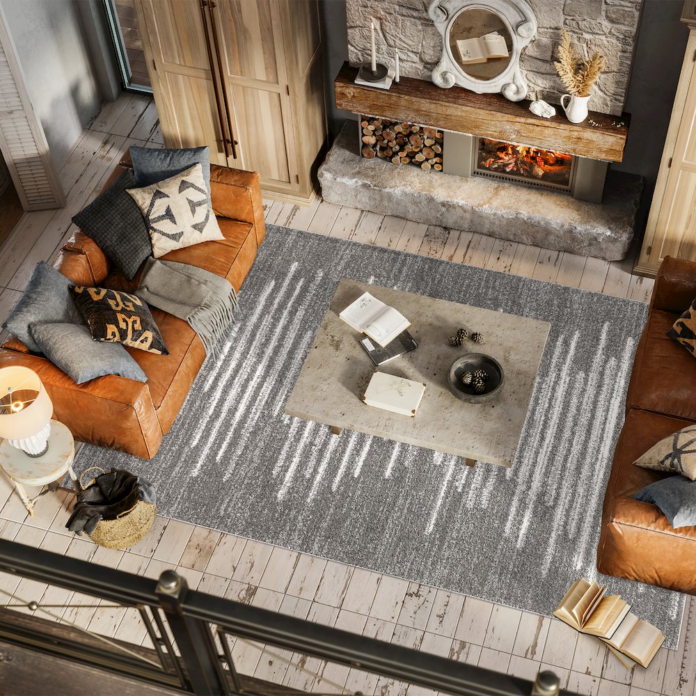 Aya Berber Stripe Geometric Area Rug. Picture 5