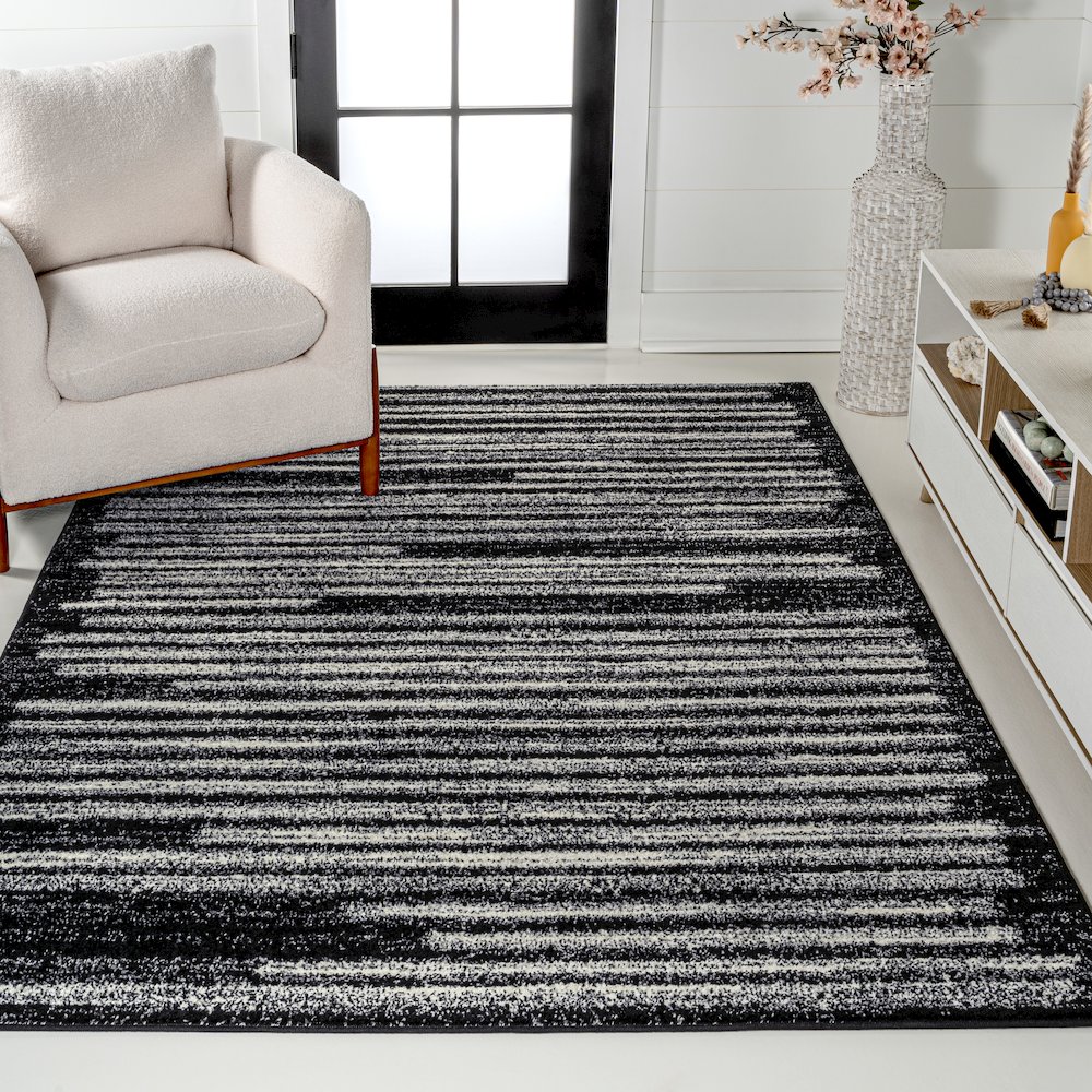 Khalil Modern Berber Stripe Area Rug. Picture 2