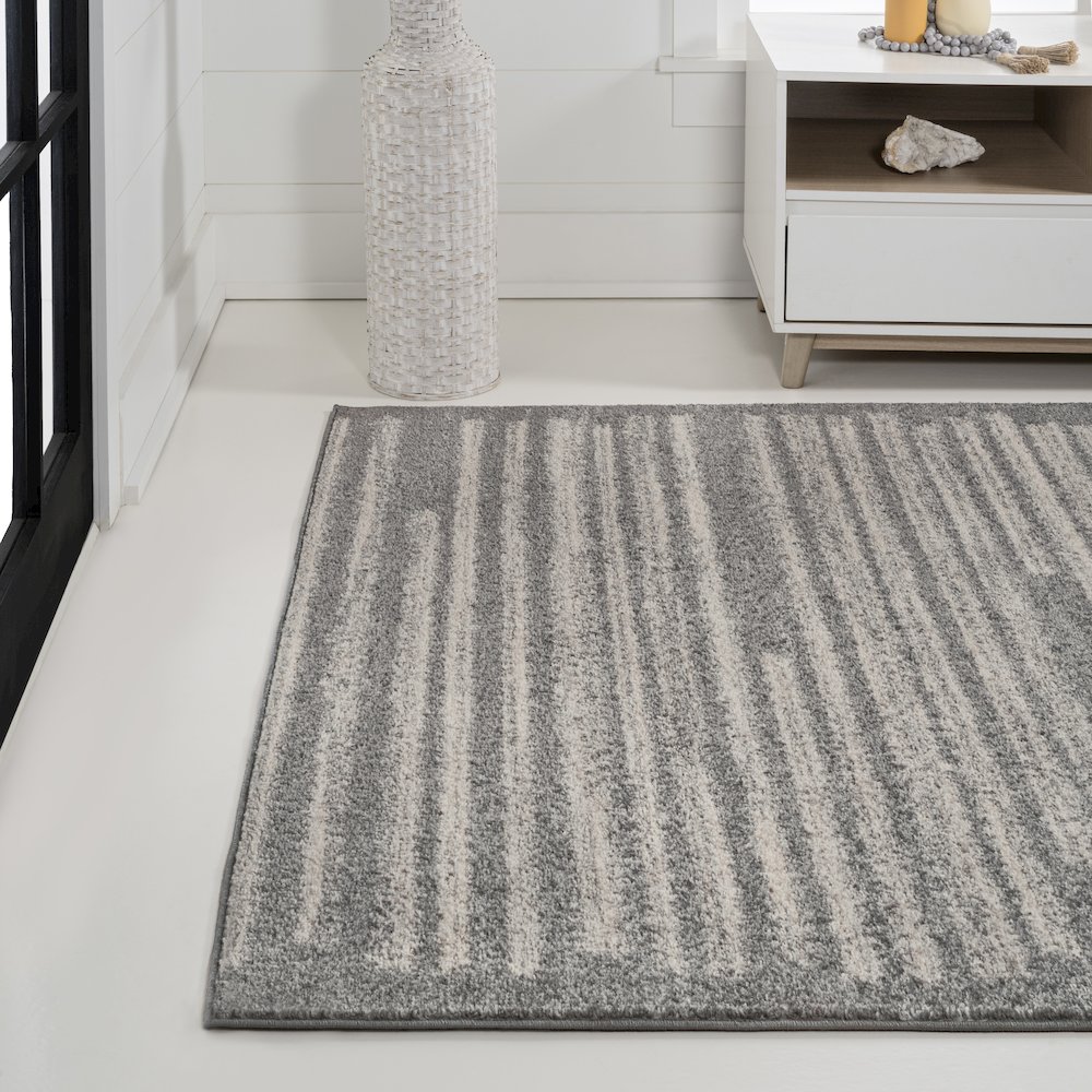 Khalil Modern Berber Stripe Area Rug. Picture 1