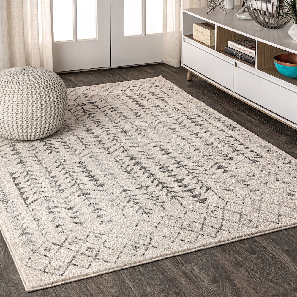 Ziri Moroccan Geometric Area Rug. Picture 2