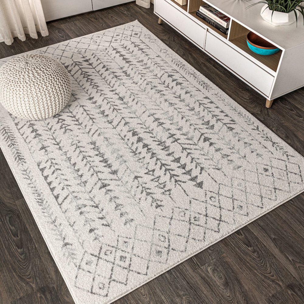 Ziri Moroccan Geometric Area Rug. Picture 4