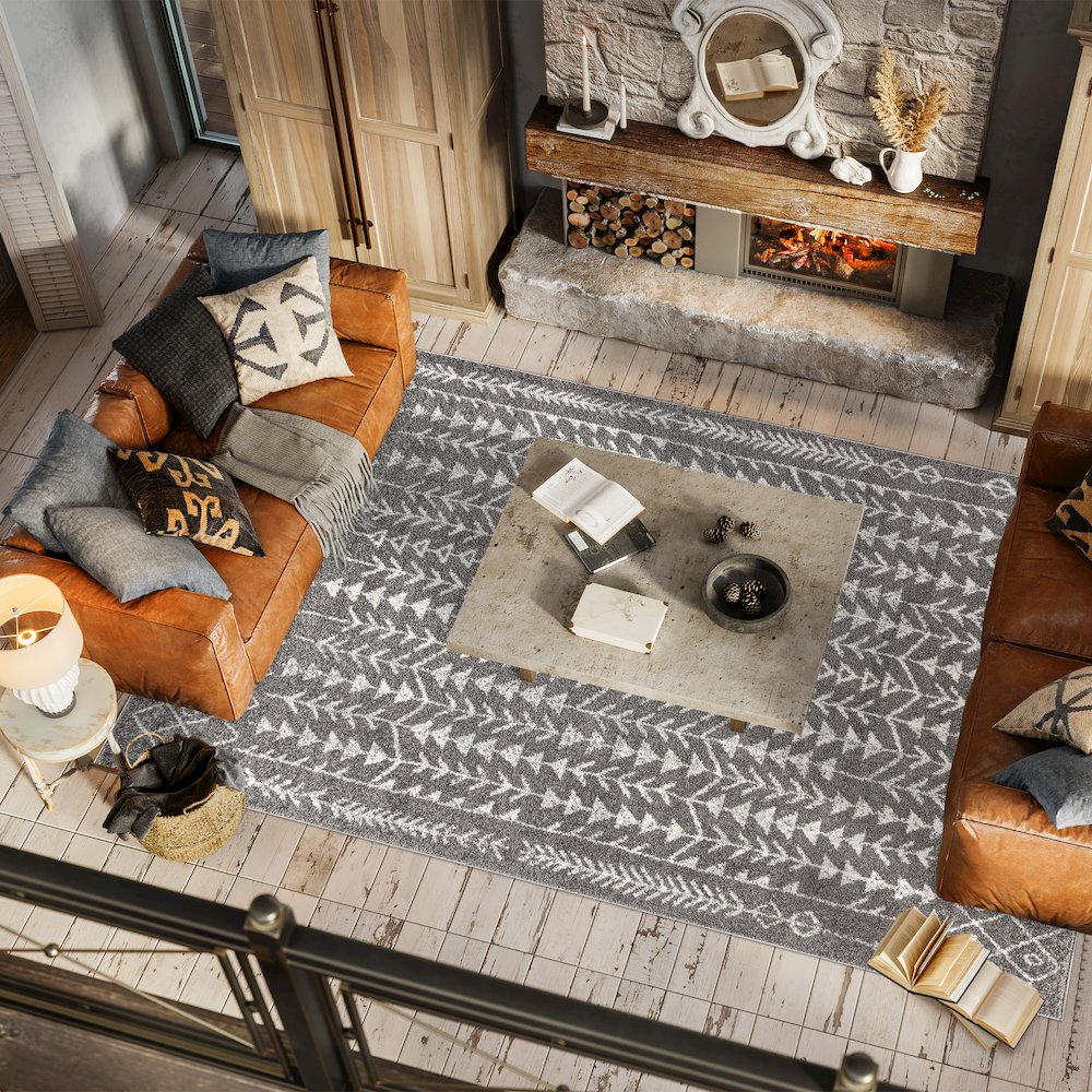 Ziri Moroccan Geometric Area Rug. Picture 5