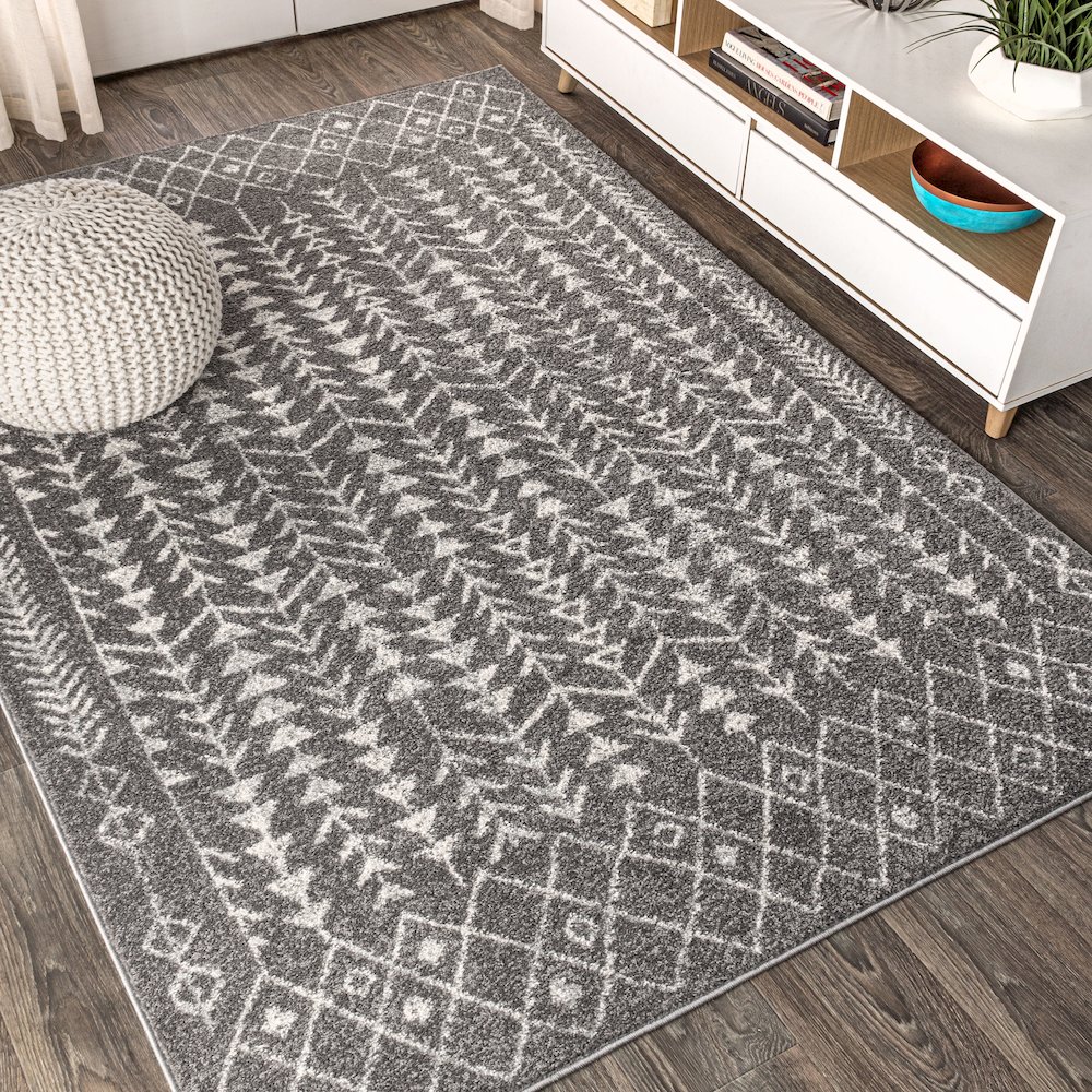 Ziri Moroccan Geometric Area Rug. Picture 4