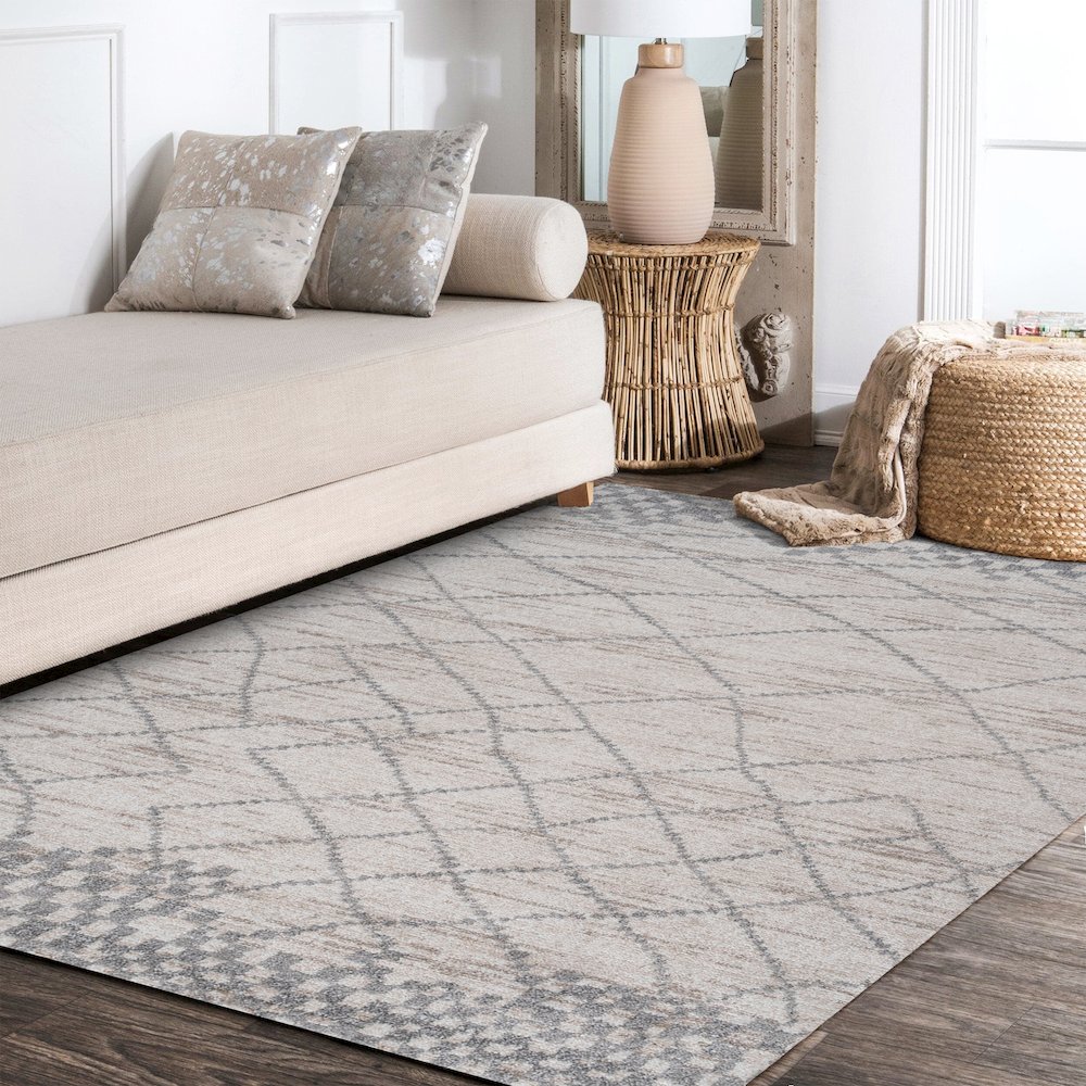 Asilah Moroccan Modern Diamond Area Rug. Picture 12