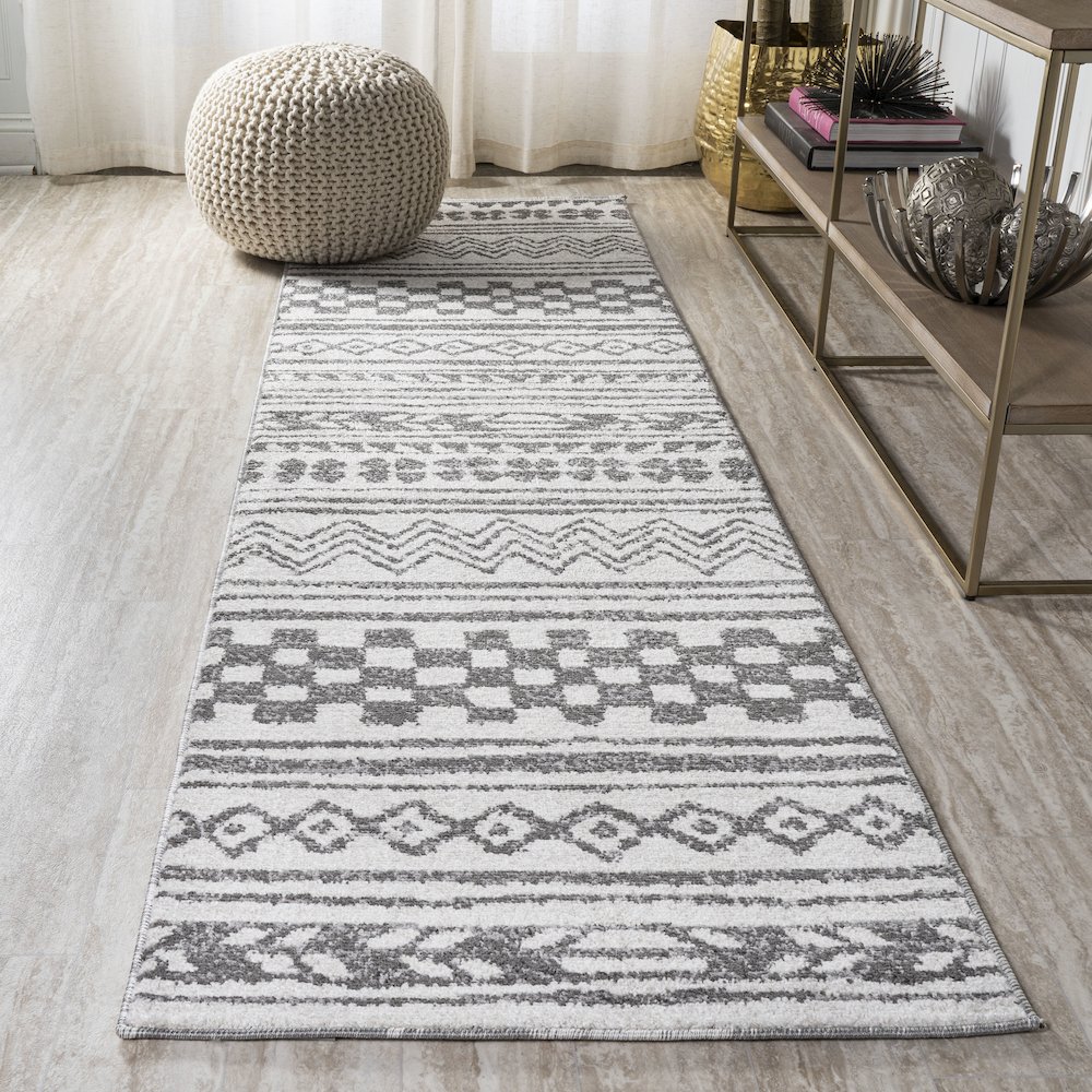 Imlil Tribal Geometric Stripe Area Rug. Picture 2