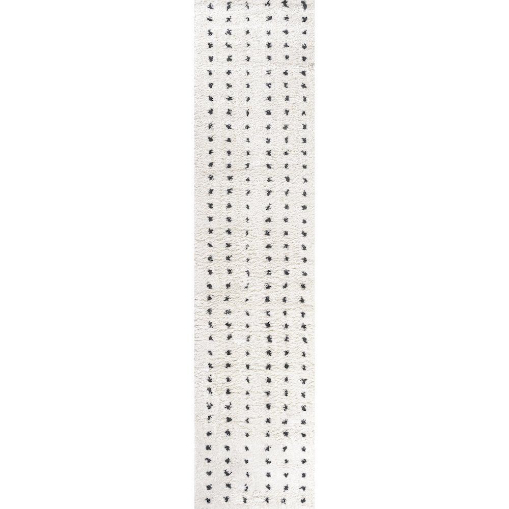 Pele Modern Geometric Dot Shag Area Rug. Picture 1