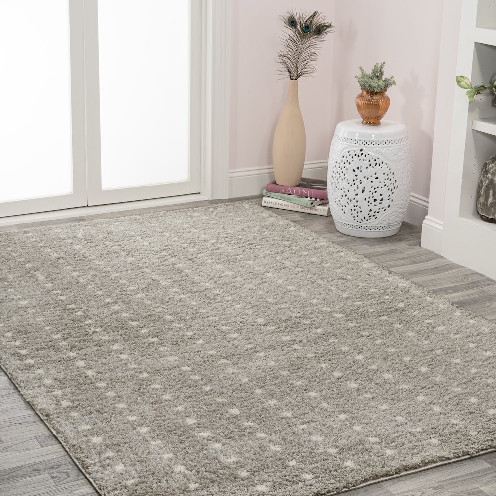 Pele Modern Geometric Dot Shag Area Rug. Picture 3