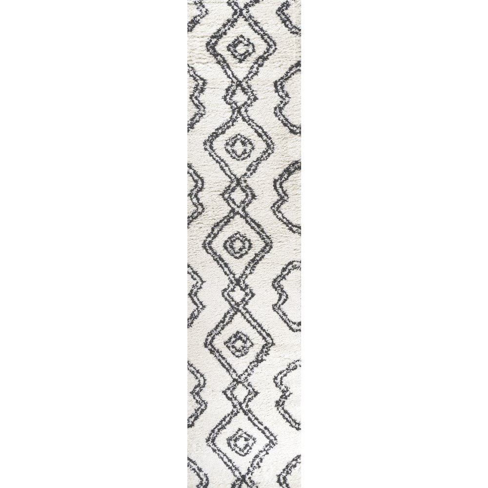 Deia Moroccan Style Diamond Shag Area Rug. Picture 1