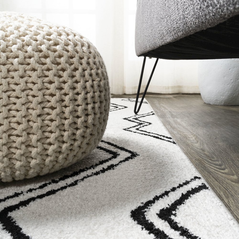 Deia Moroccan Style Diamond Shag Area Rug. Picture 7