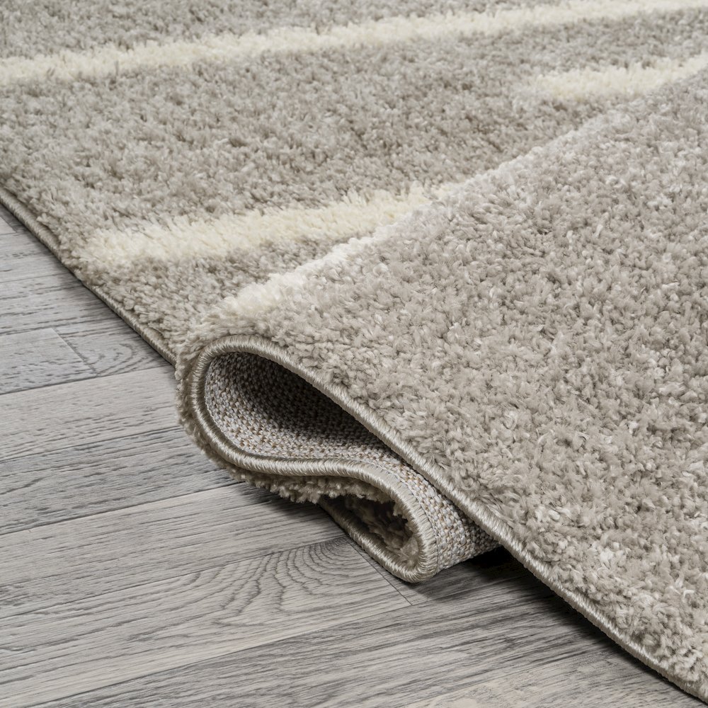 Alaro Berber Stripe Shag Area Rug. Picture 7