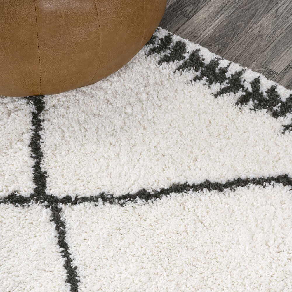 Calvia Moroccan Diamond Shag Area Rug. Picture 4