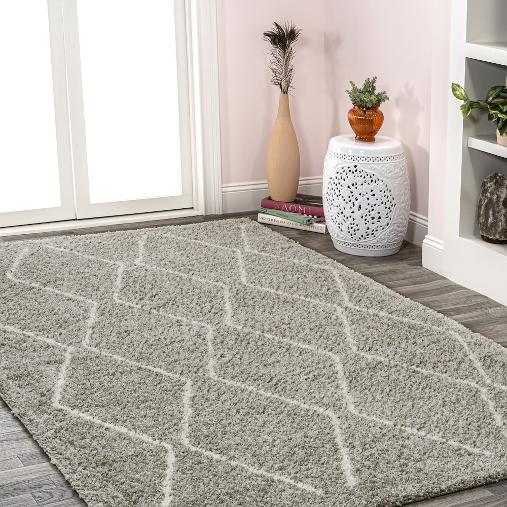 Cristo Berber Geometric Shag Area Rug. Picture 3