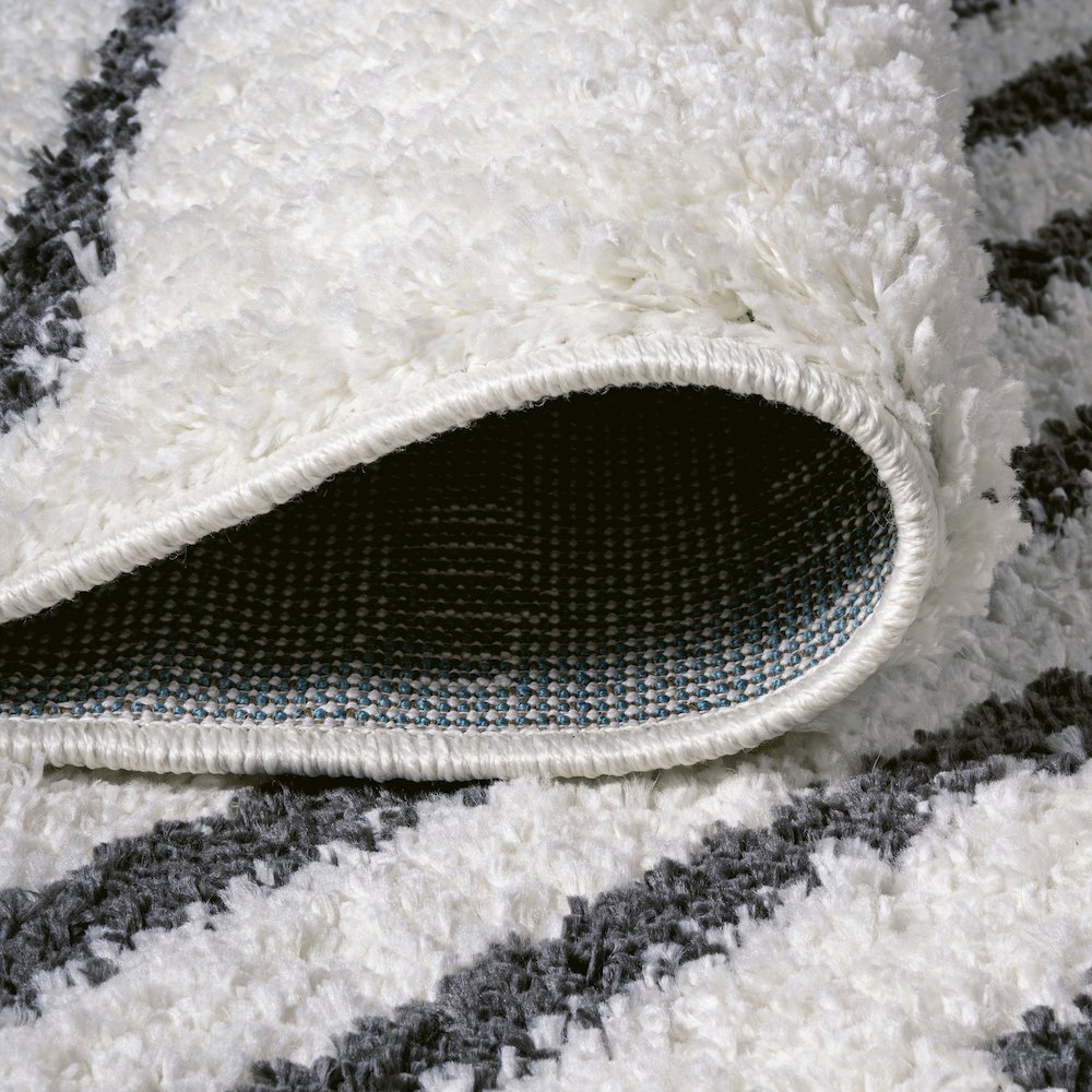 Petra Stripe Geometric Shag Area Rug. Picture 6