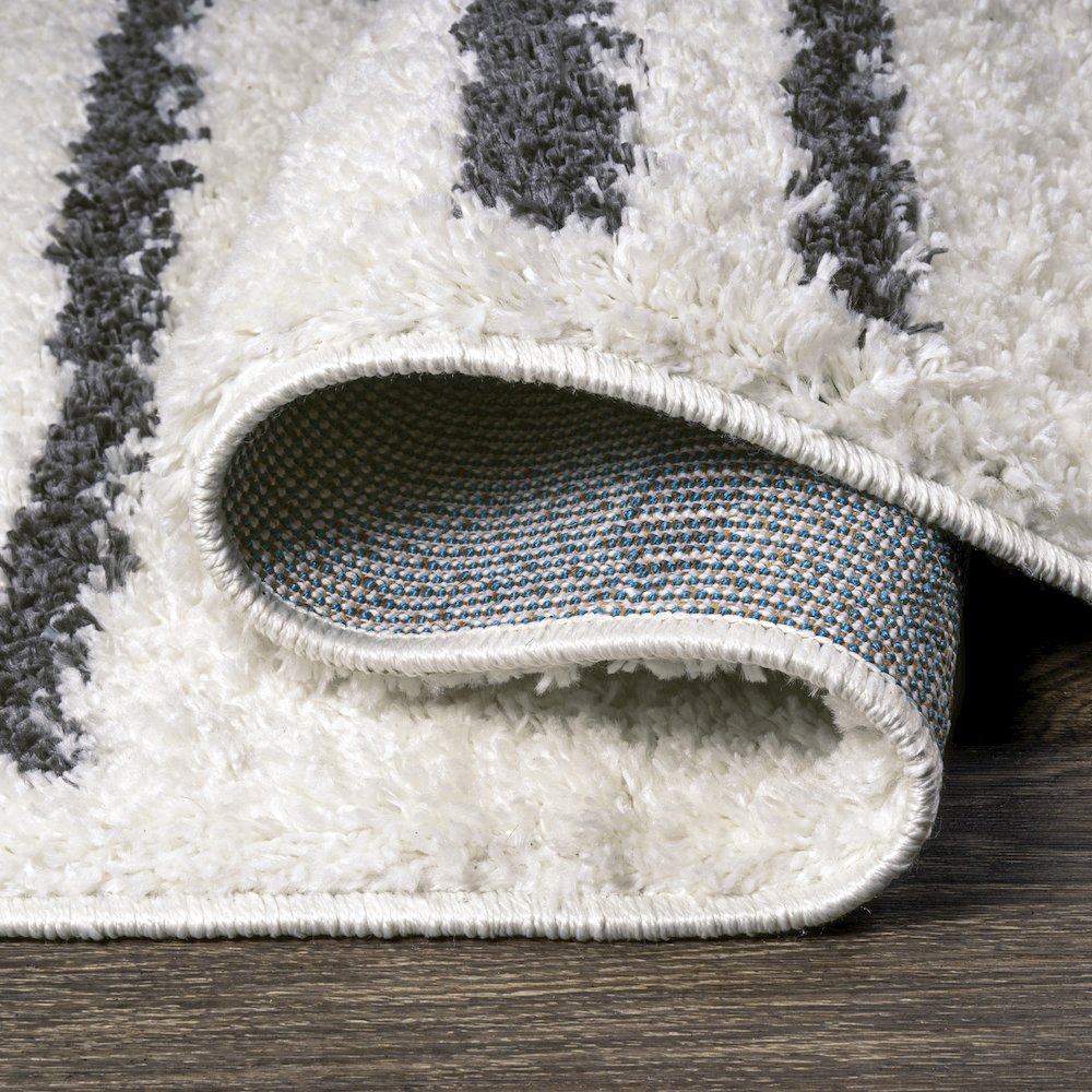 Petra Stripe Geometric Shag Area Rug. Picture 8
