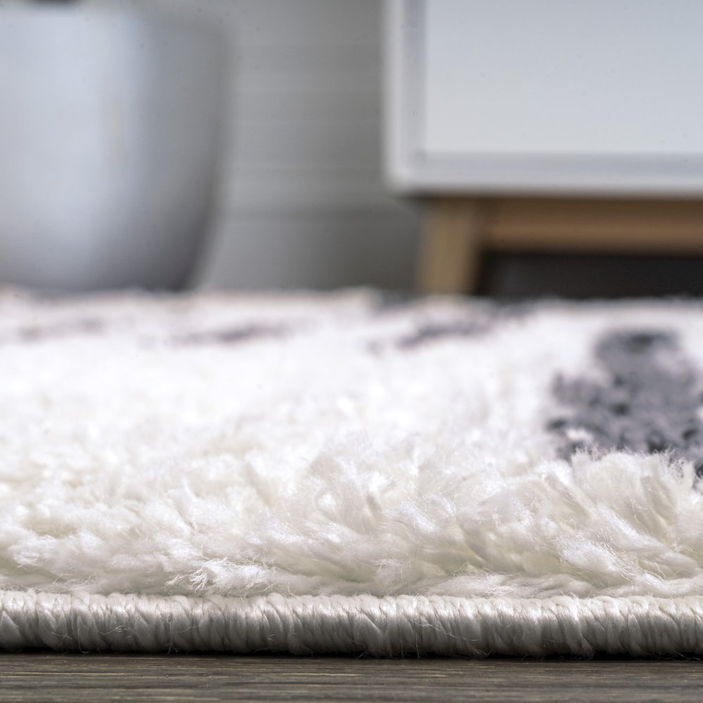 Petra Stripe Geometric Shag Area Rug. Picture 9