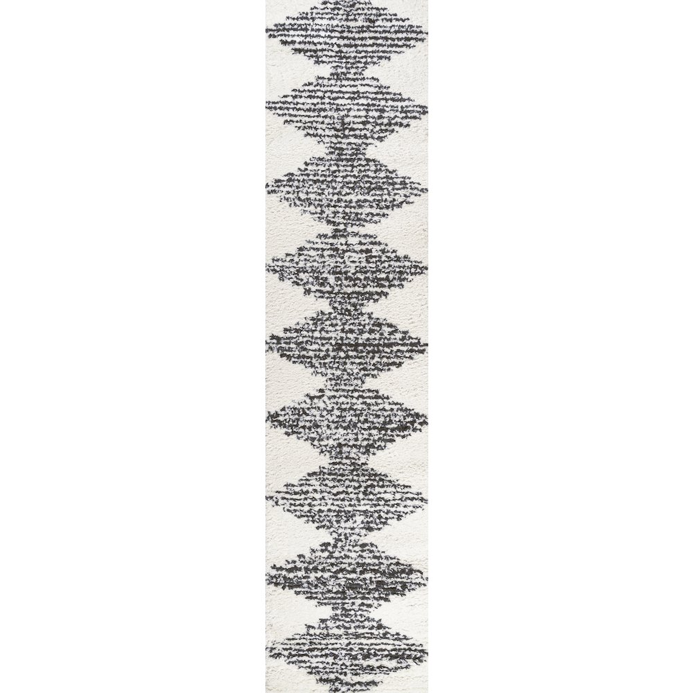 Elm Diamond Stripe Geometric Shag Area Rug. Picture 1