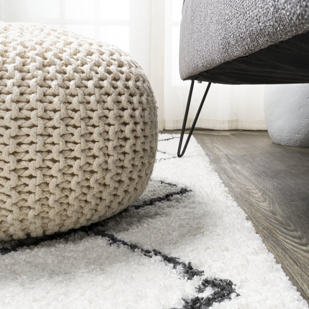 Cami Moroccan Style Diamond Shag Area Rug. Picture 7