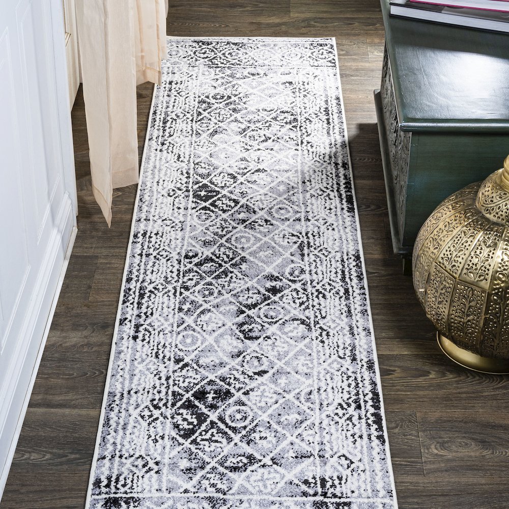 Iften Moroccan Geometric Distressed Area Rug. Picture 2