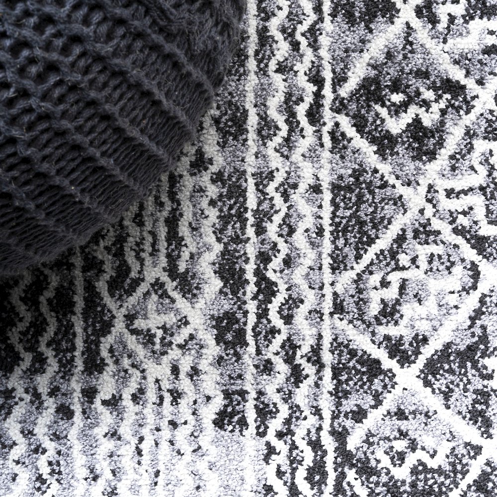 Iften Moroccan Geometric Distressed Area Rug. Picture 4