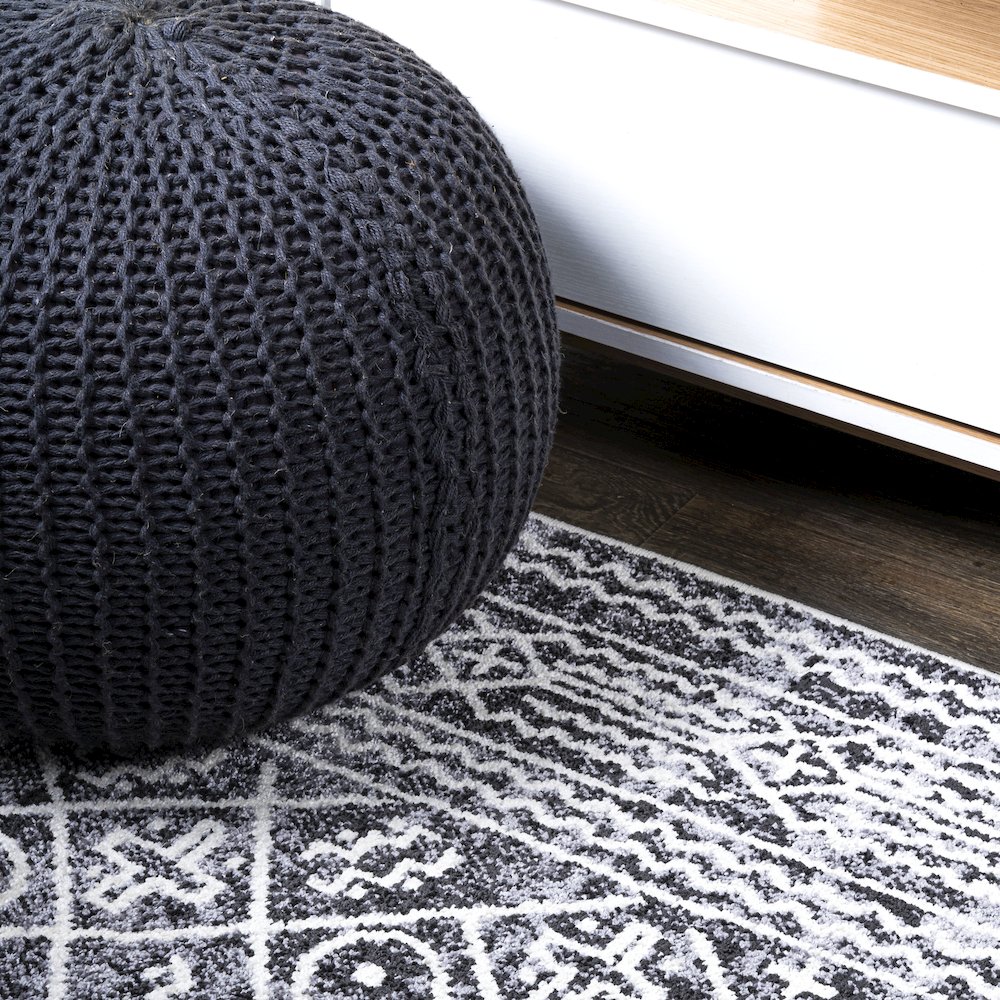 Iften Moroccan Geometric Distressed Area Rug. Picture 5