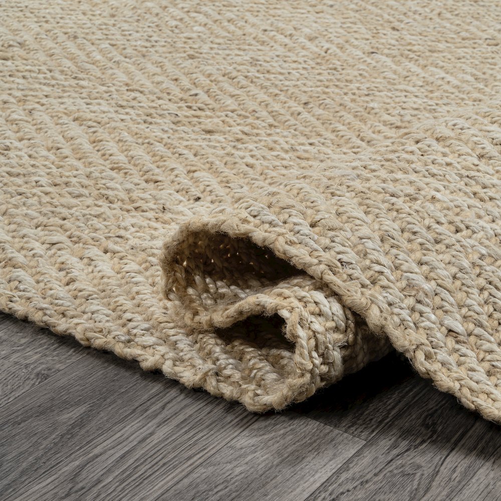 Espina Hand Woven Herringbone Chunky Jute Area Rug. Picture 5