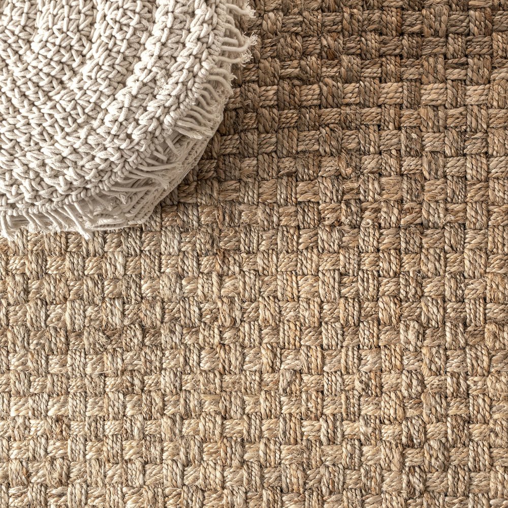 Estera Hand Woven Boucle Chunky Jute Area Rug. Picture 6