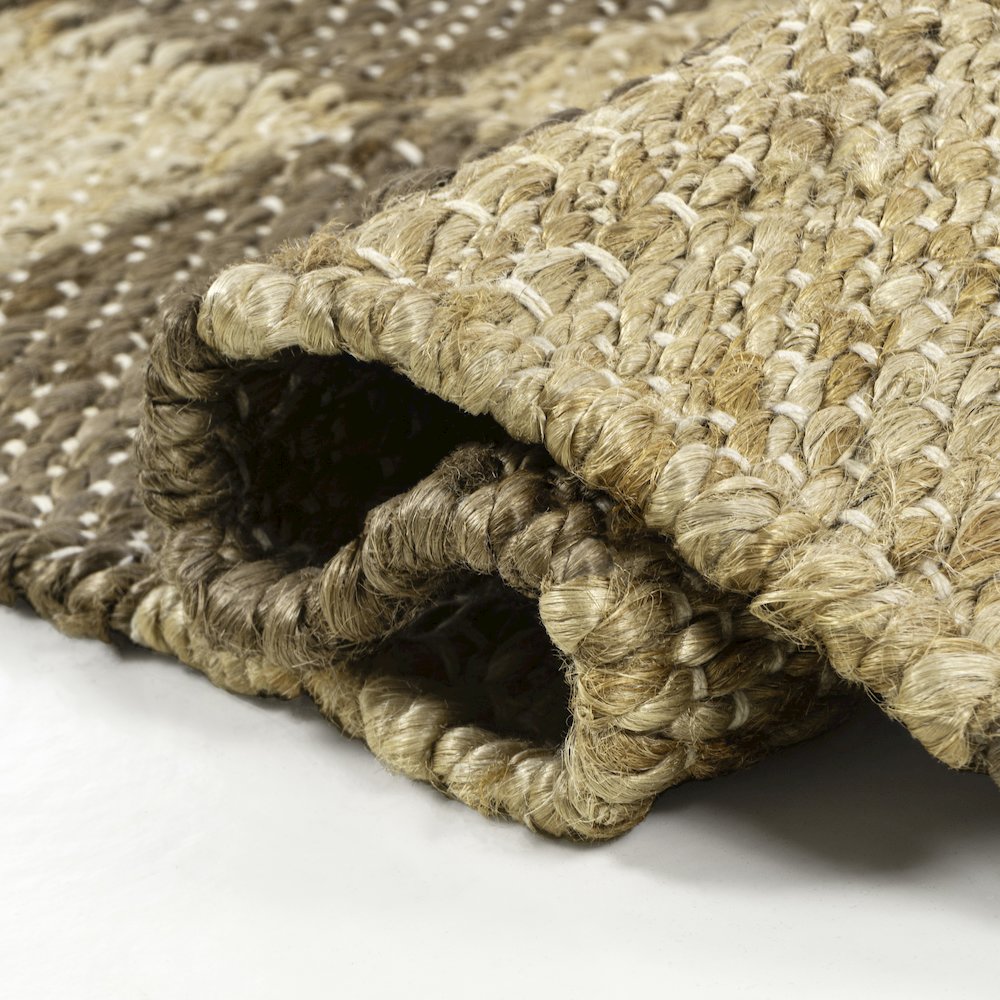 Theo Farmhouse Woven Jute Checkerboard Natural/Brown 2 ft. x 8 ft. Runner Rug. Picture 5