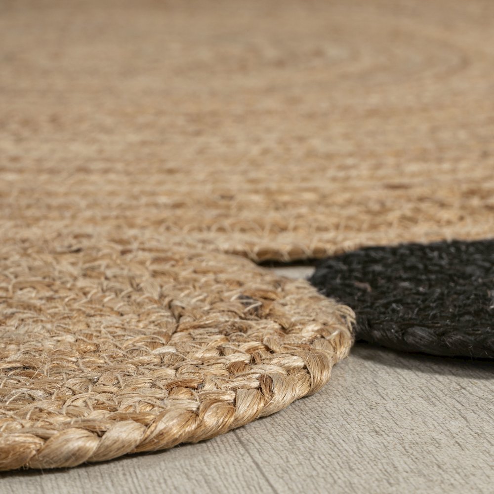 Ayana Two Tone Jute Hippy Circle Area Rug. Picture 4