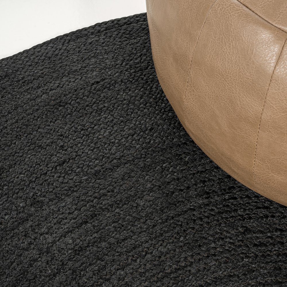 Zara Braided Coastal Cottage Round Jute Area Rug. Picture 2