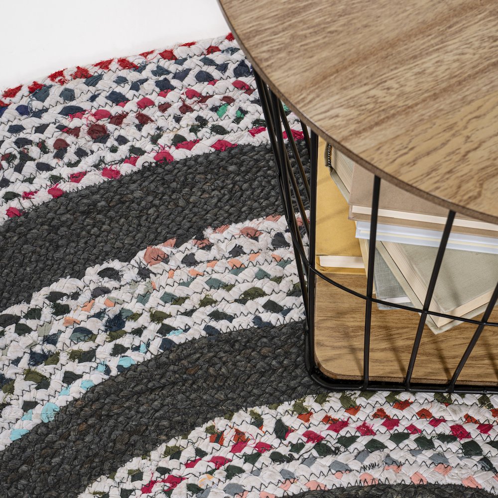 Abyss Braided Bohemian Coastal Round Jute Area Rug. Picture 2