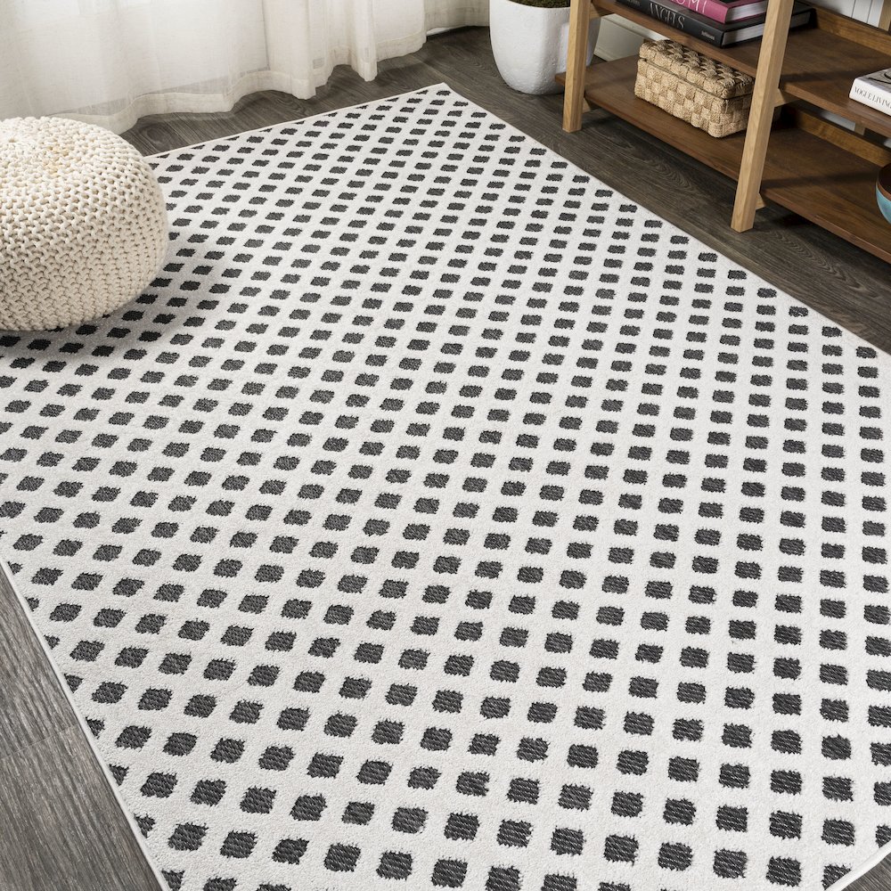 Rabat High-Low Pile Mini Diamond Trellis Area Rug. Picture 4
